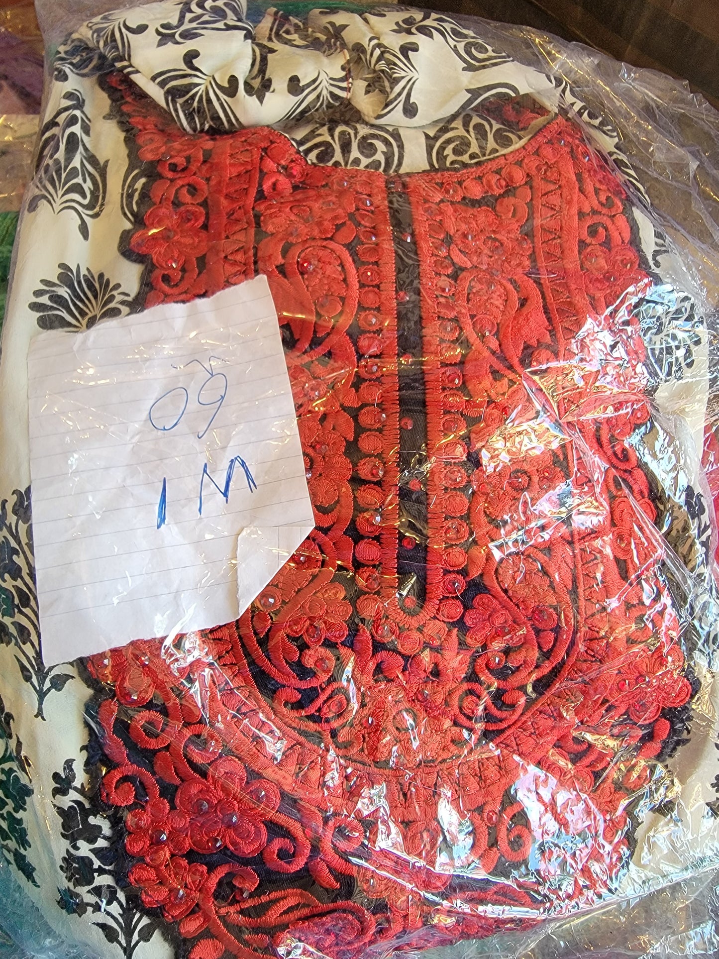 White Red crepe Salwar kameez plus Chest 60