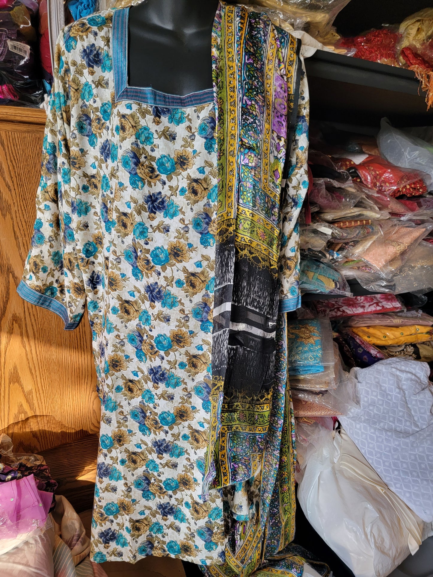 Floral Print Dress Salwar kameez Dress Plus Chest Size 48