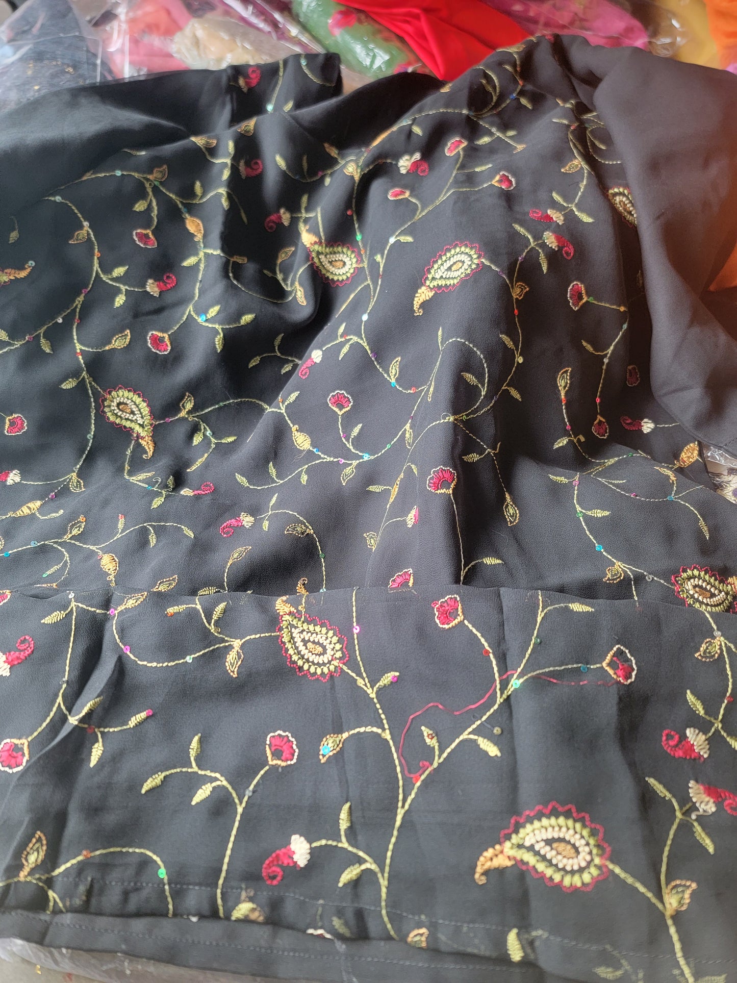 Black Embroidered Salwar kameez plus Chest Size 46