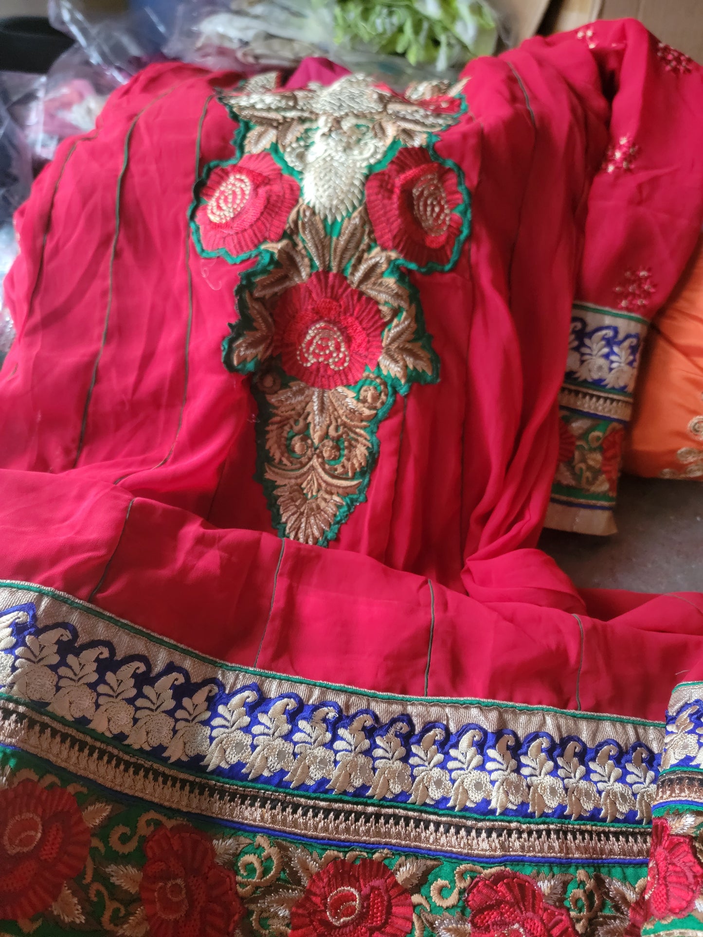 Red Embroidered Salwar kameez Chest Size 40 wedding party wear
