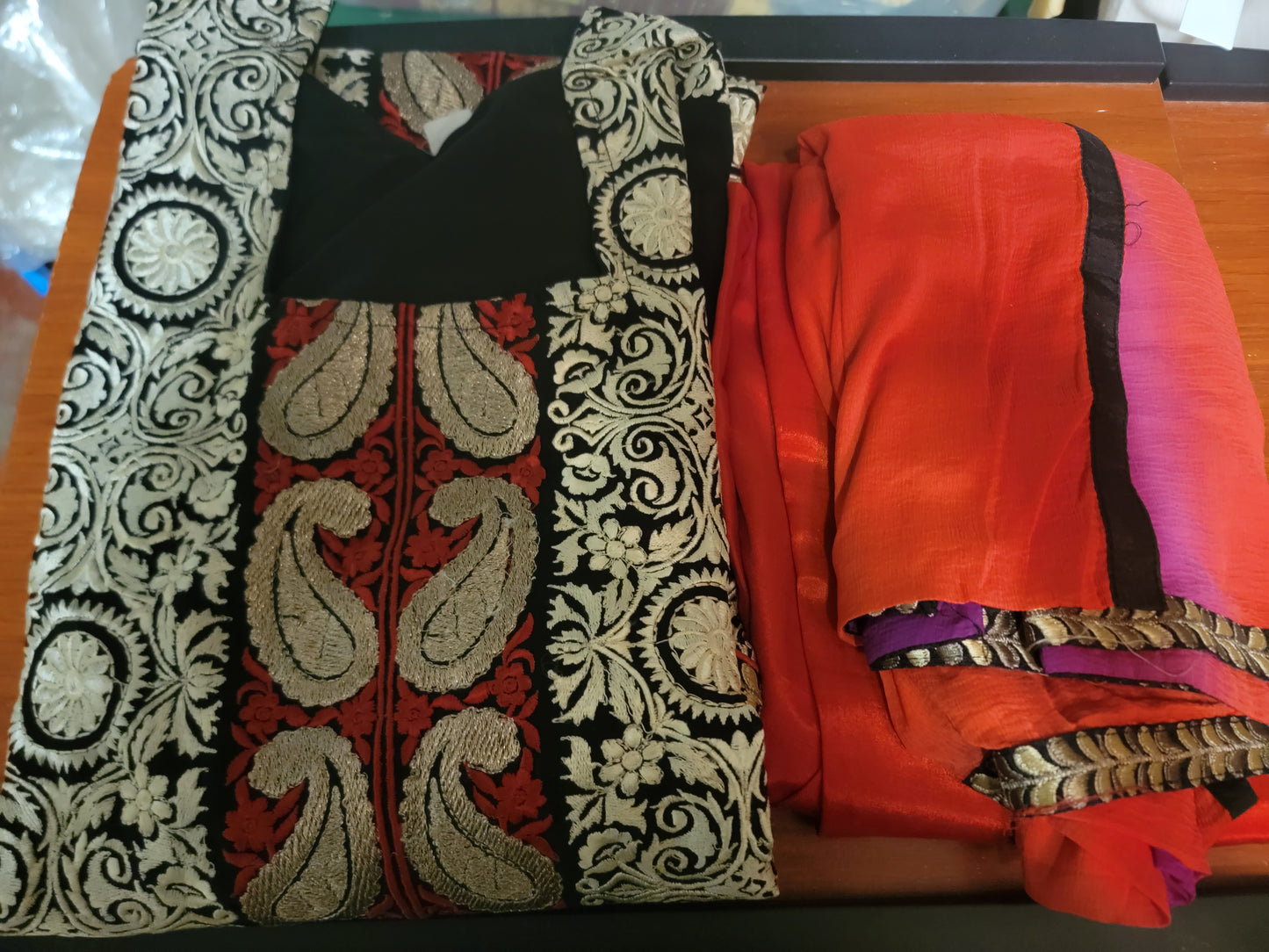 Black Embroidered Salwar kameez plus Chest Size 50 wedding party wear