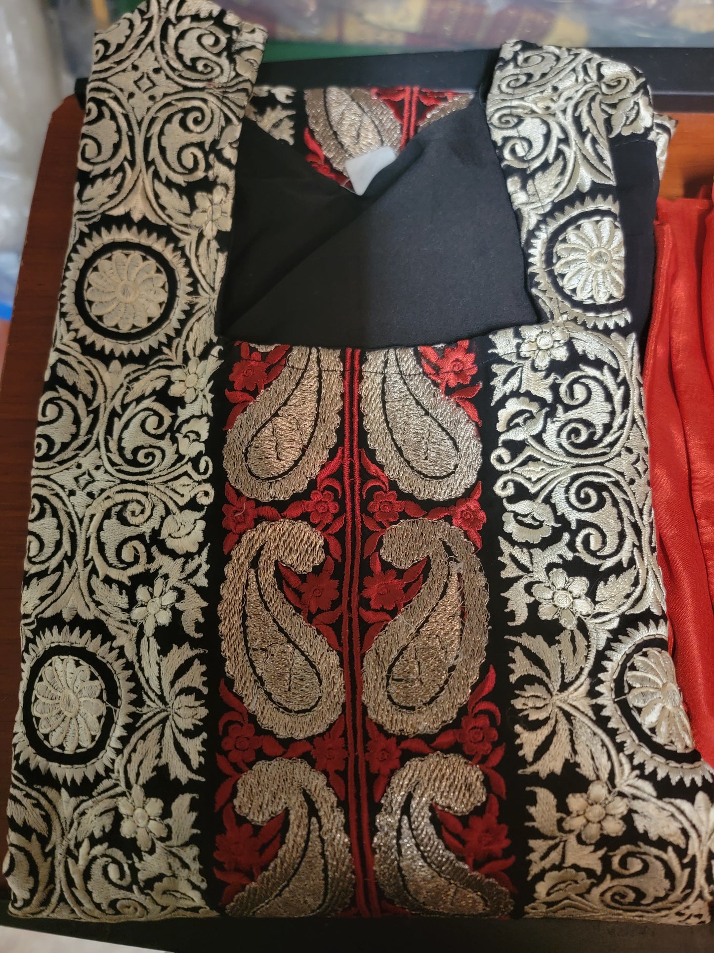 Black Embroidered Salwar kameez plus Chest Size 50 wedding party wear