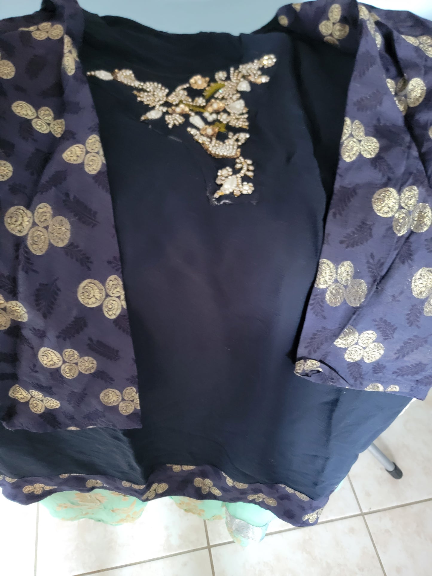 Blue Salwar kameez Chest Size 44
