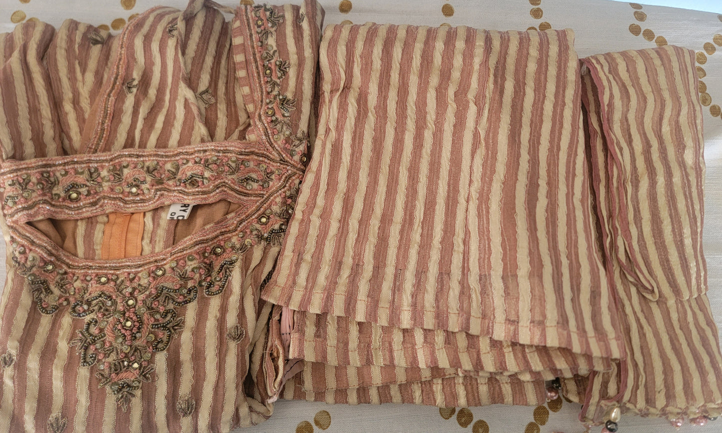 Tan Girls kurta with pants Dress chest size 28