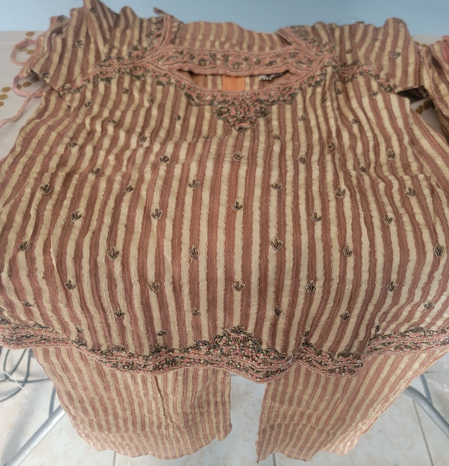 Tan Girls kurta with pants Dress chest size 28