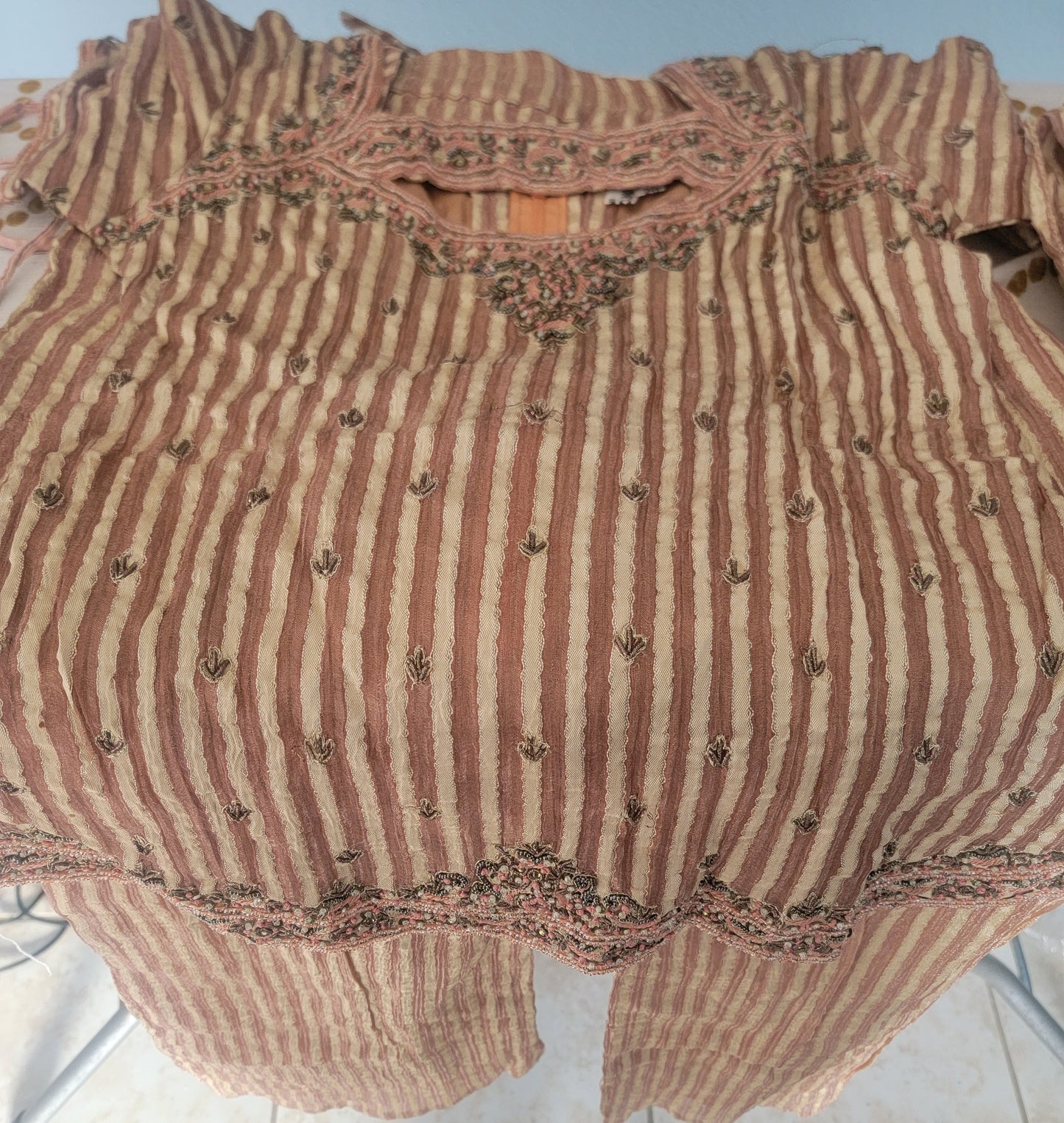 Tan Girls kurta with pants Dress chest size 28