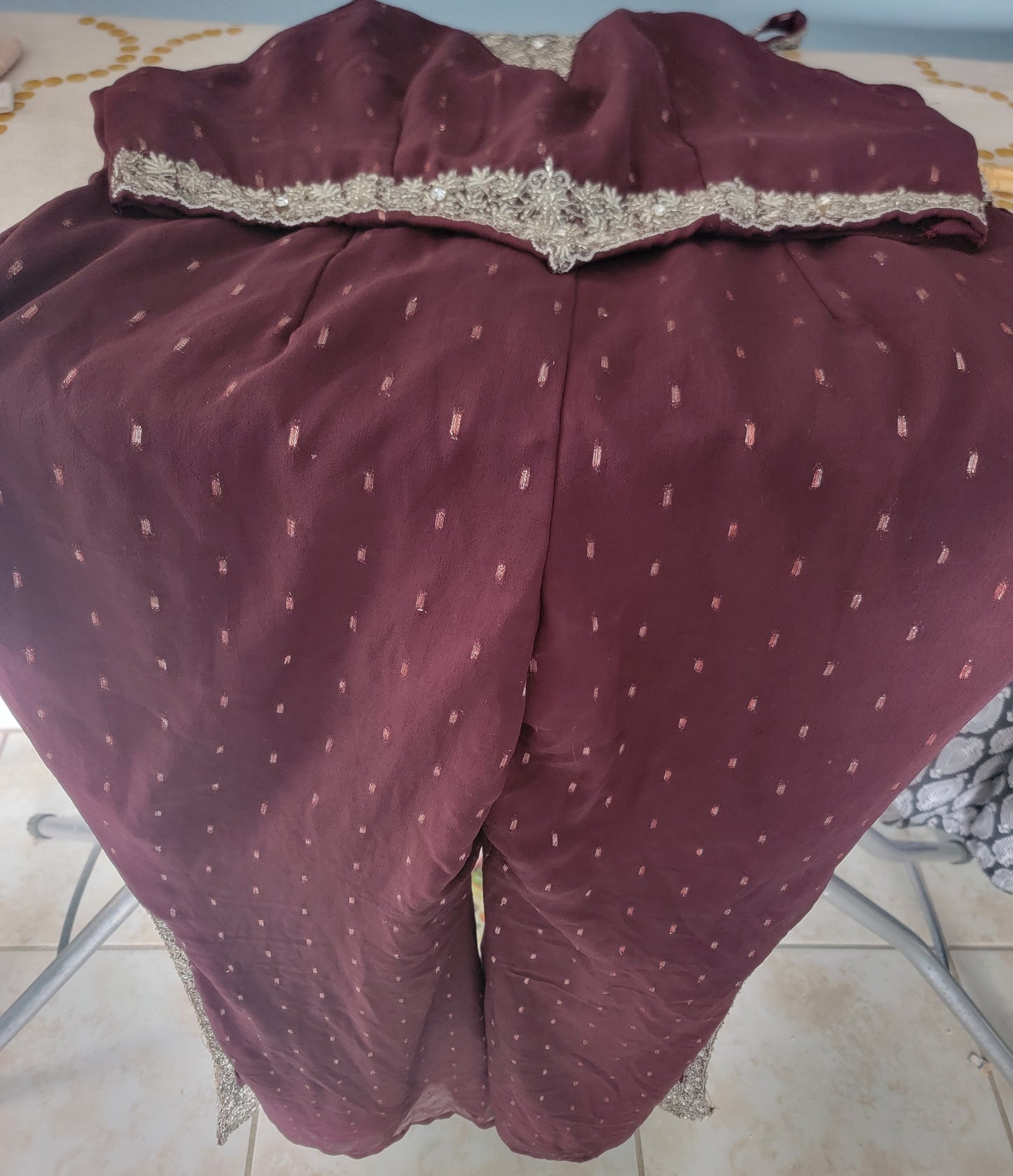 Brown Plazzo Dress Set kurta size 36