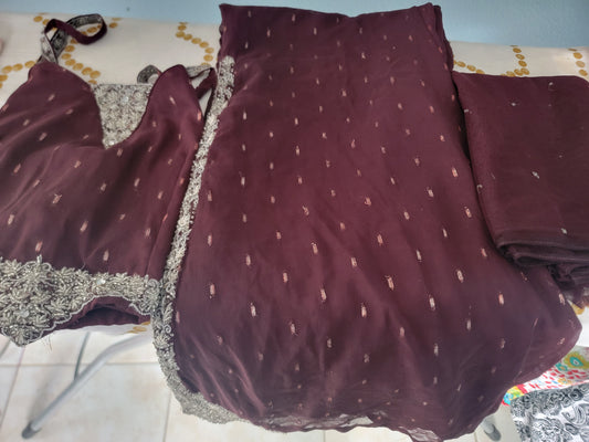 Brown  Plazzo Dress Set kurta size  36