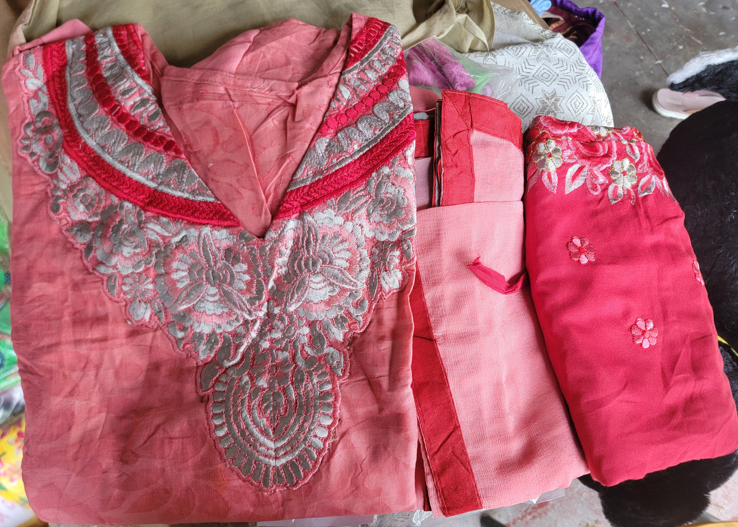 Cotton Embroidered Salwar kameez plus Chest 52