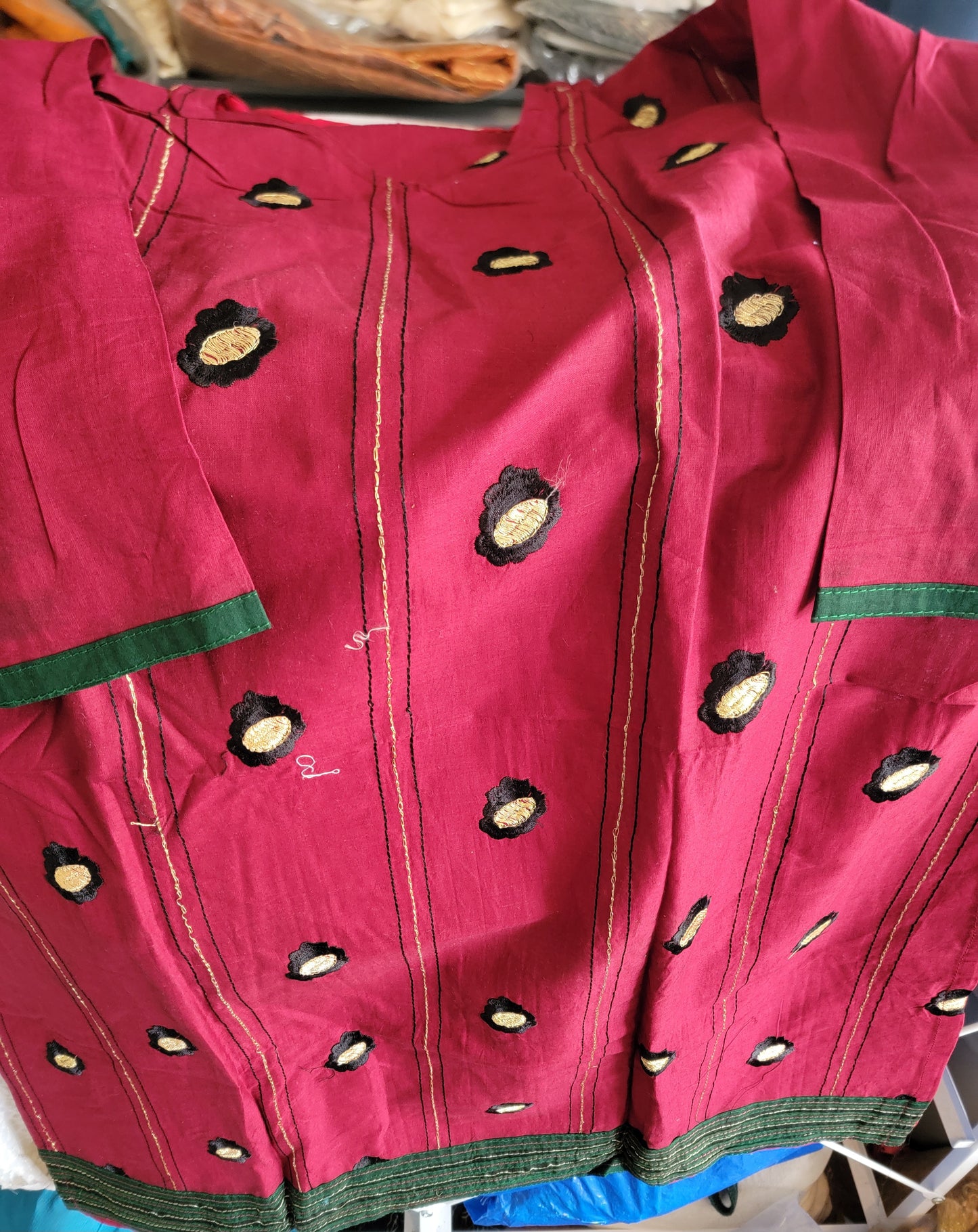 Burgundy Cotton Salwar kameez Chest Size 40