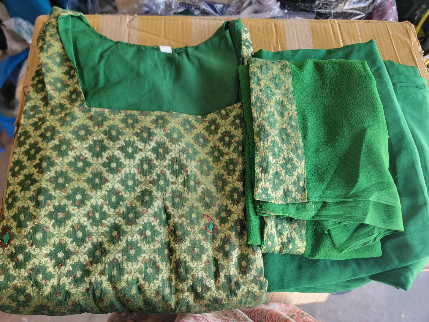 Green  Salwar kameez plus Chest 48