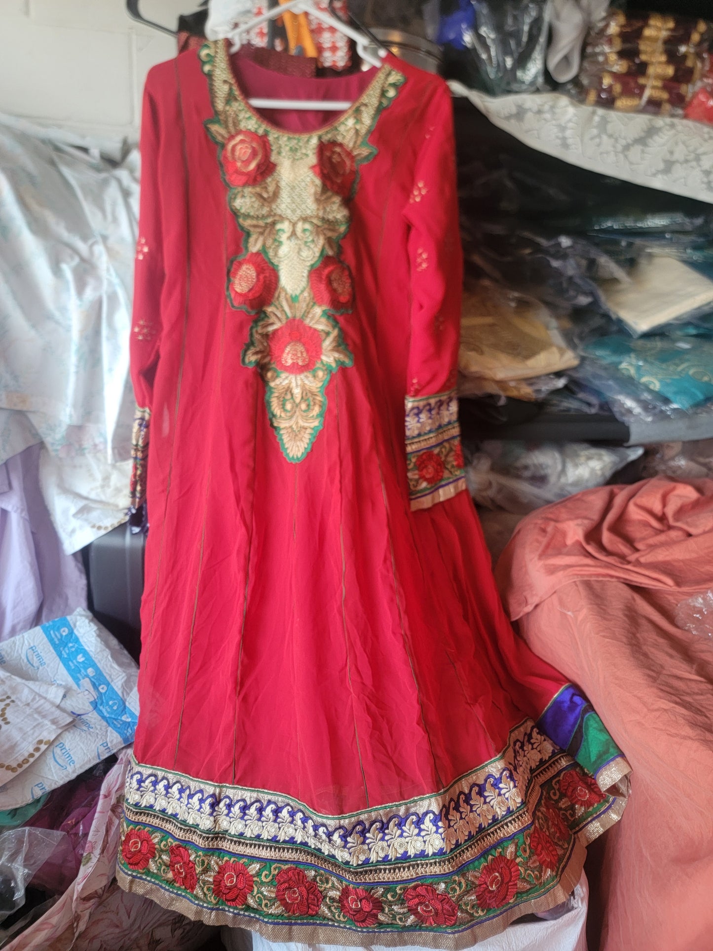 Red Embroidered Salwar kameez Chest Size 40 wedding party wear