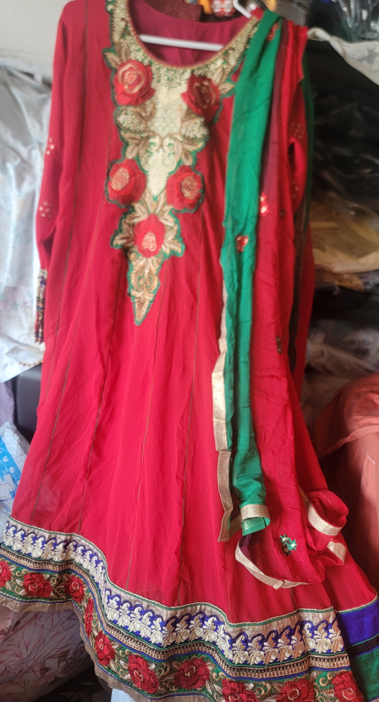 Red Embroidered Salwar kameez Chest Size 40 wedding party wear