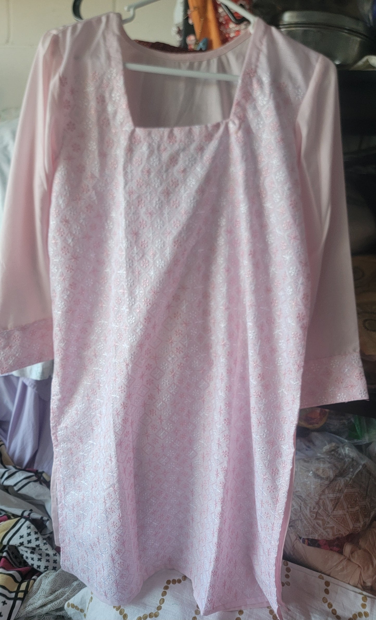 Pink Cotton Kurta Top Chest size 42 Free Dupatta