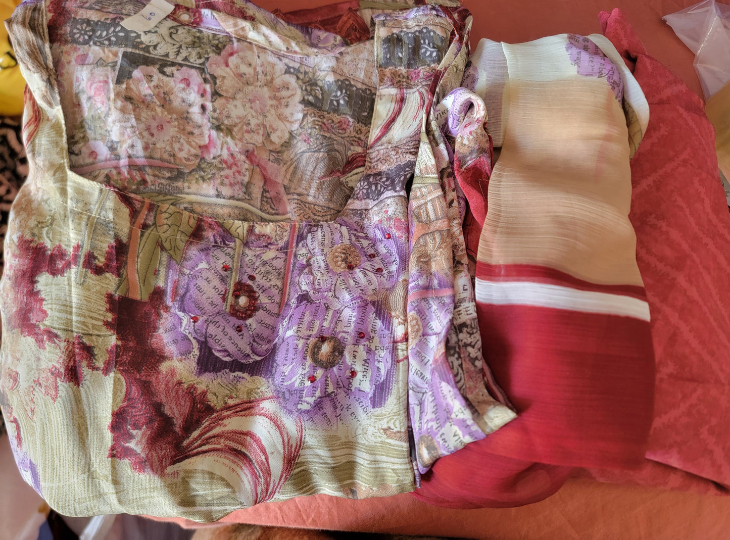 Printed Salwar kameez Dress Chest plus Size 60