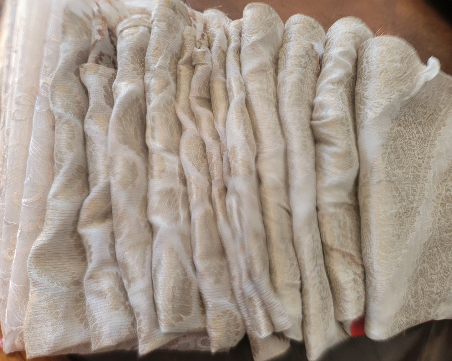 Set 10 Beaded Embroidered Lace Trim Art Craft Stitching fabric Doll Clothes Ornament Projects