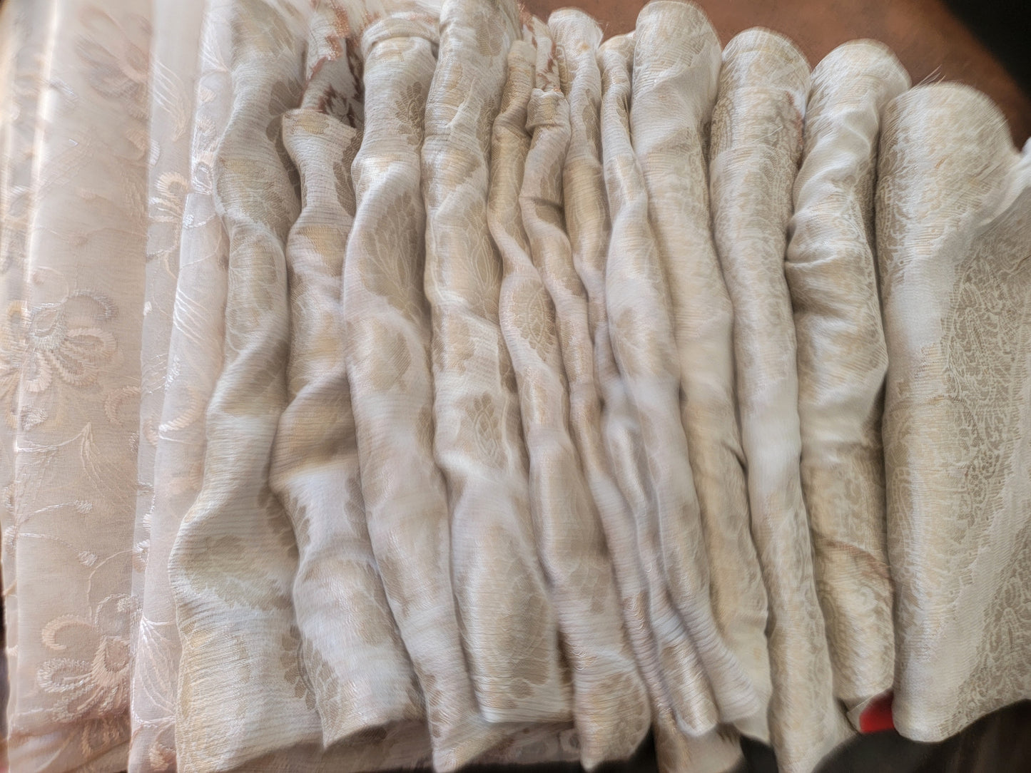 Set 10 Beaded Embroidered Lace Trim Art Craft Stitching fabric Doll Clothes Ornament Projects