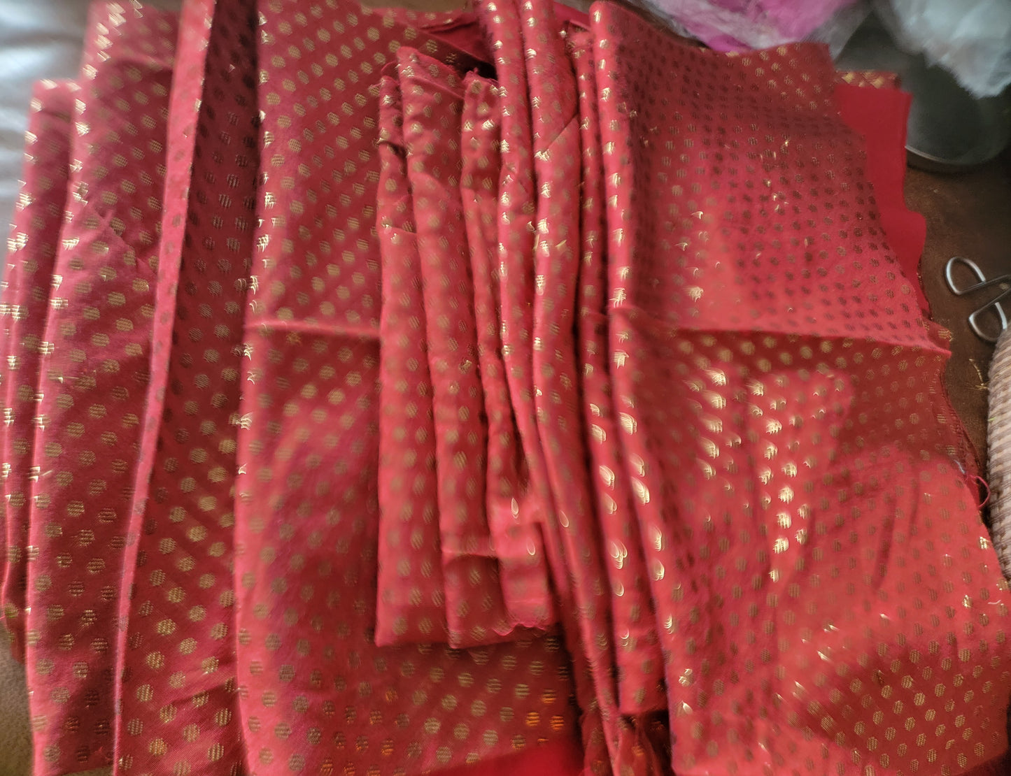 Set 10 Beaded Embroidered Lace Trim Art Craft Stitching fabric Doll Clothes Ornament Projects