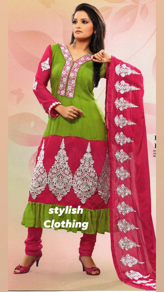 Green Anarkali Salwar kameez  Chest Size 44 Indian Wedding Party wear