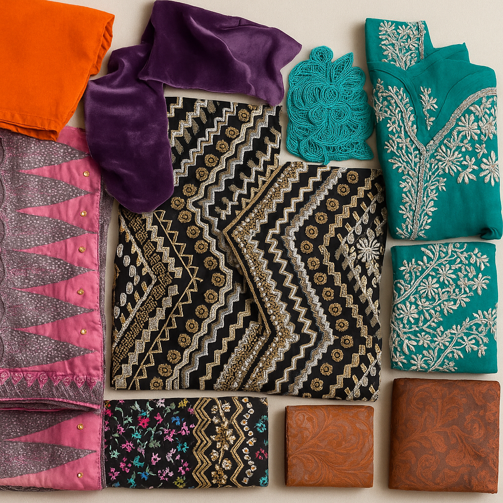 Set Of 10 Small fabric Art Craft Stitching Project Doll Clothes