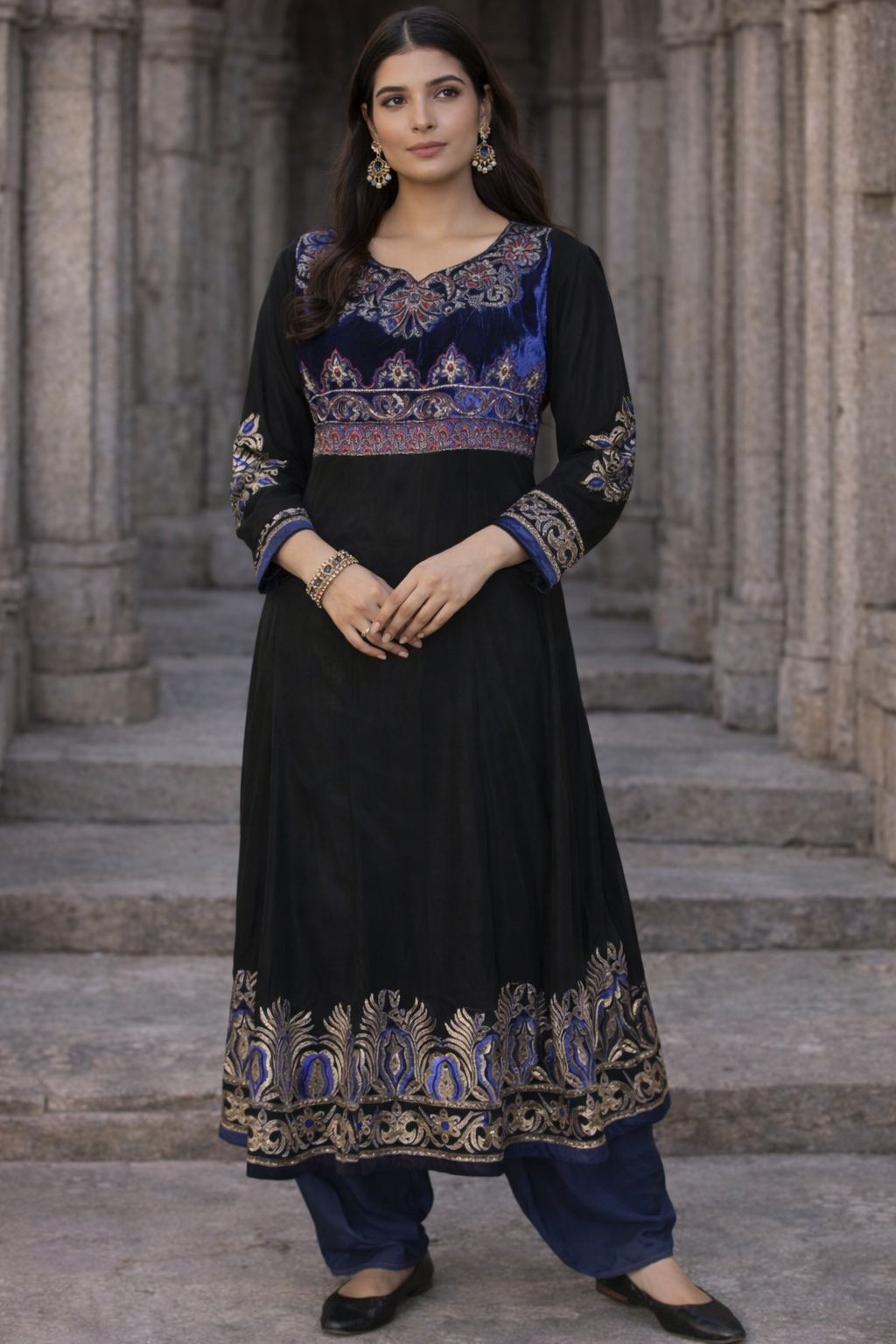 Black salwar Kameez dress Chest size 40 Medium