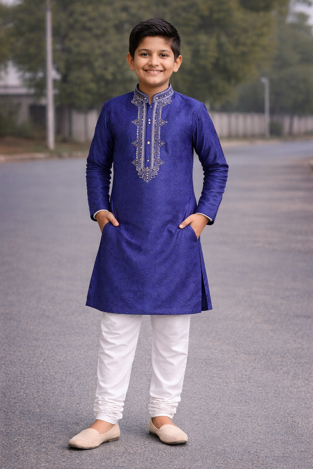 Blue Boys Kurta Pajama set Indian Wedding Party Wear age 10,11.12