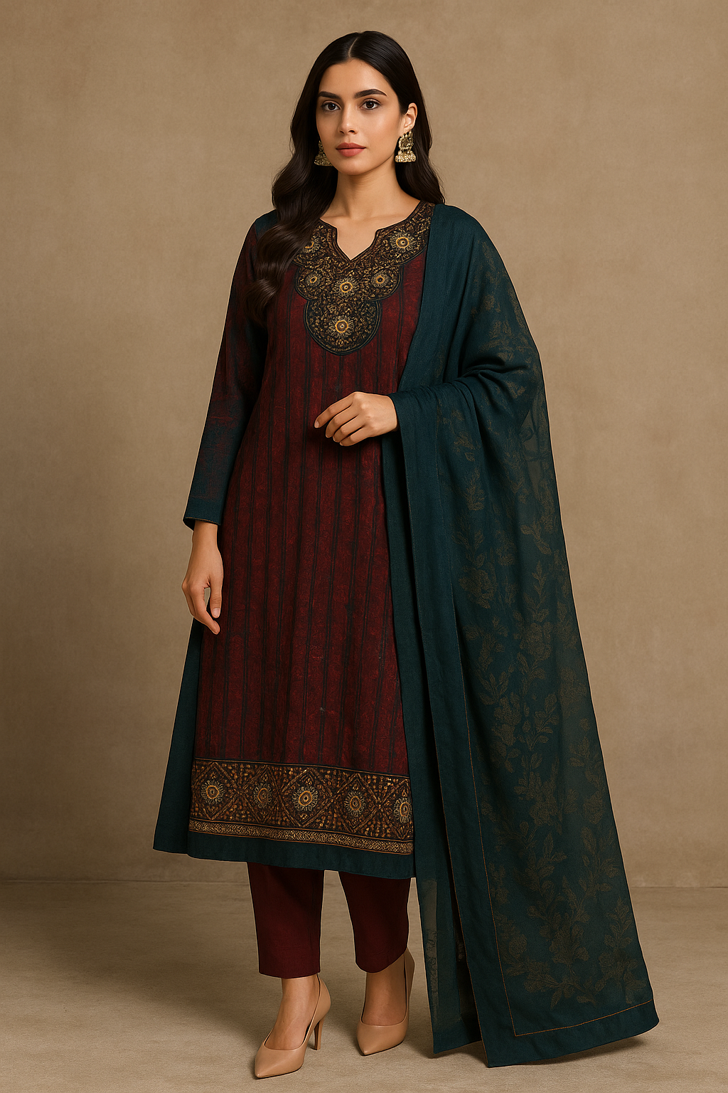Cotton Embroidered Salwar kameez dress size small