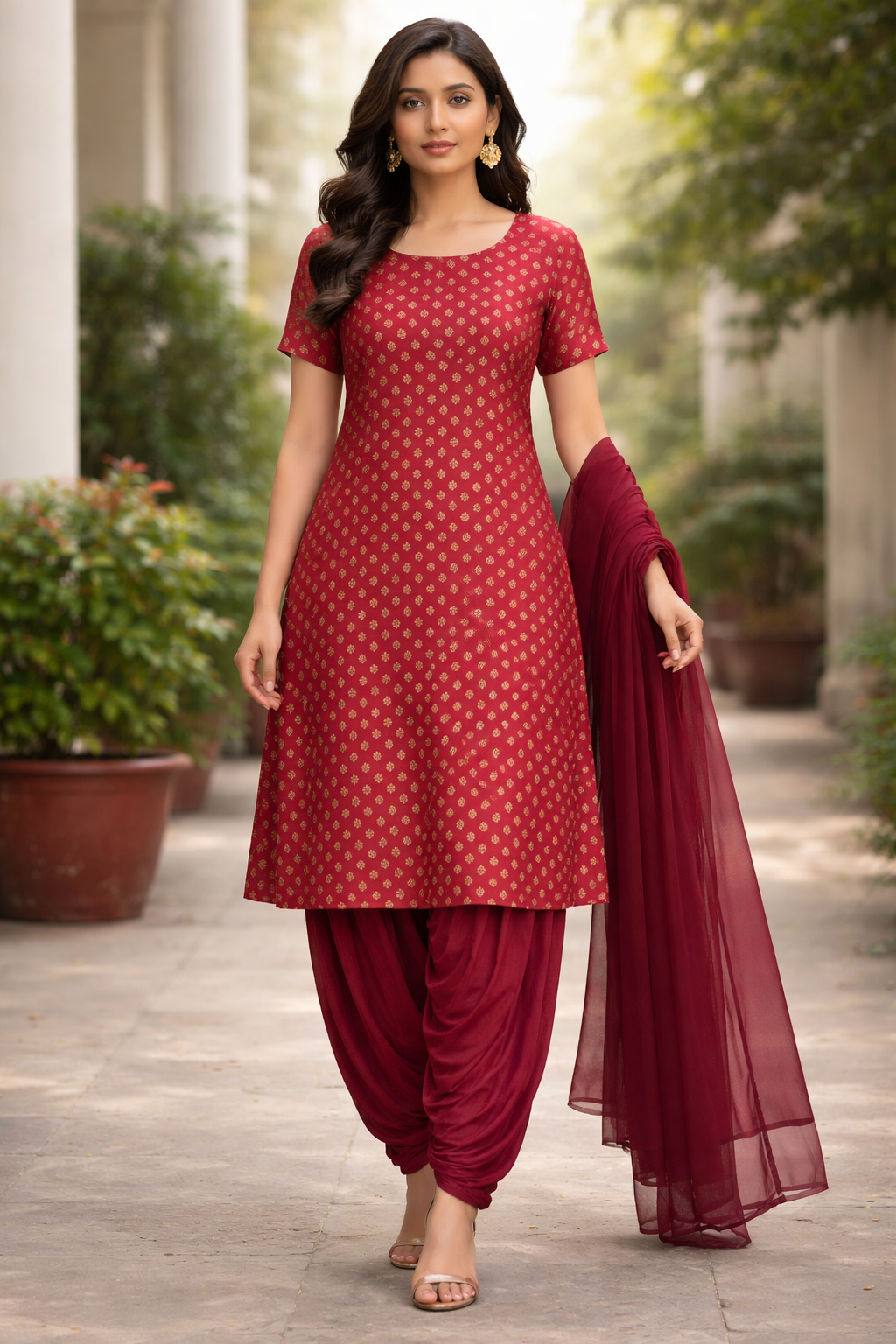 Red Salwar kameez dress plus chest size 52 Indian wedding party wear