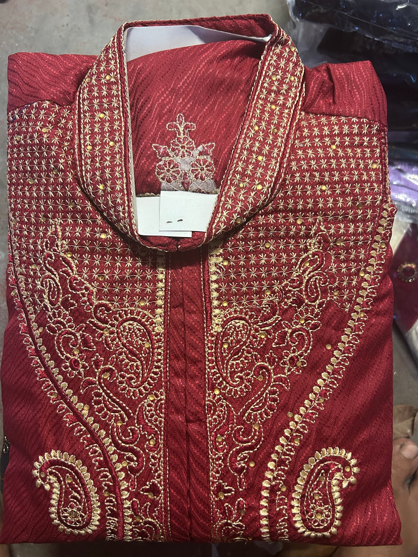 Burgundy Men Kurta Pajama Set Size Large XL & XXL
