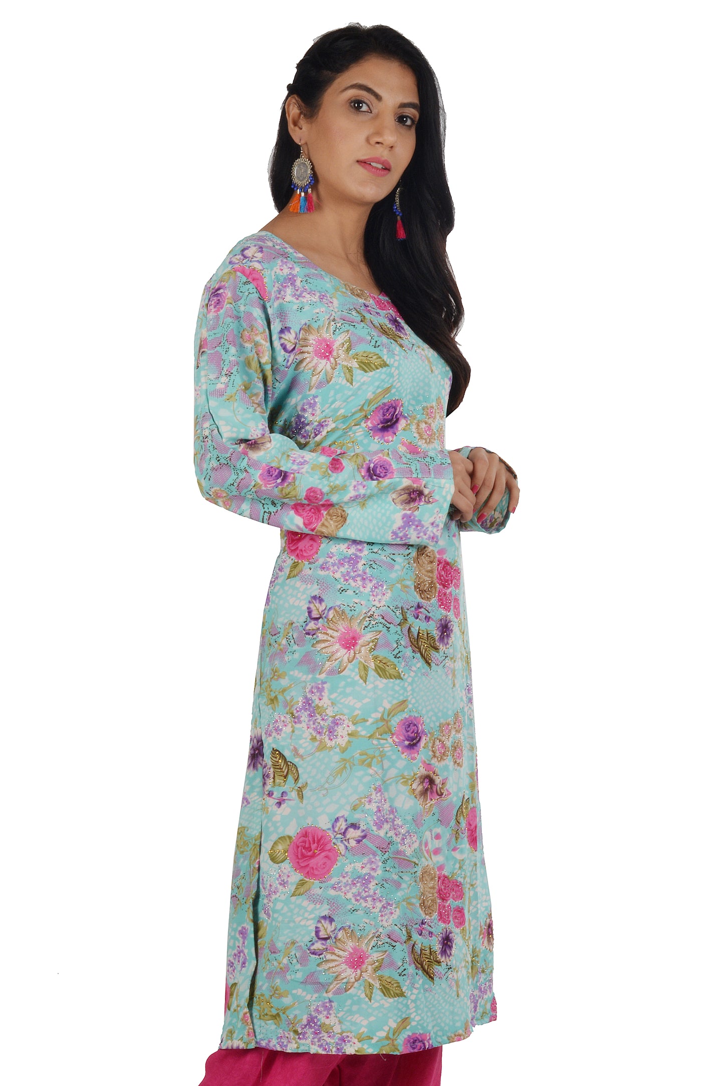 Blue Printed Dress Salwar kameez Dress Chest Size 44