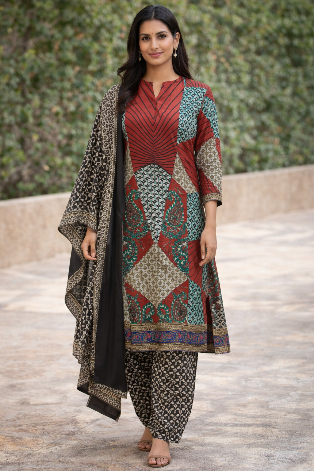 Plus Chest size 50 Salwar kameez Dress Cotton Long Sleeves