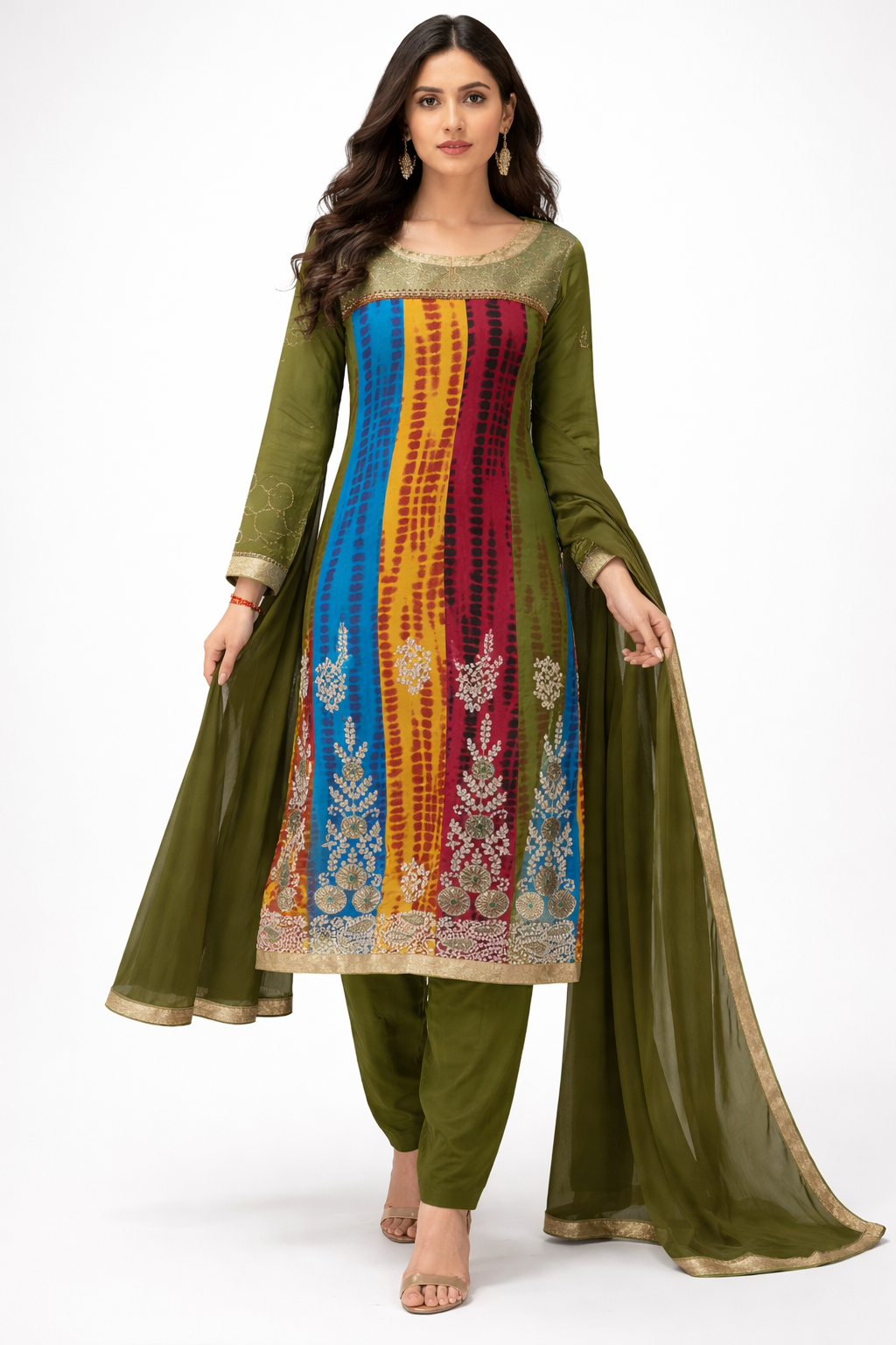 Salwar kameez Dress Indian wedding party wear Bollywood Size Large Chest size 44 long sleeves