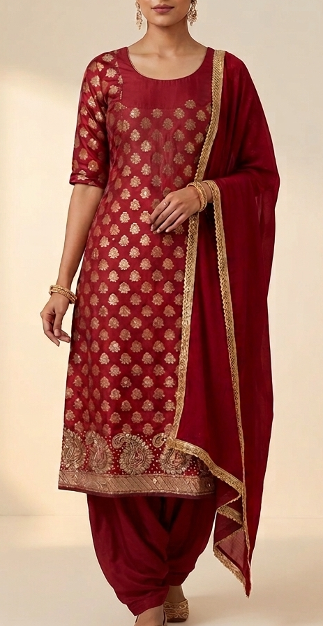 Burgundy Salwar kameez dress plus chest size 50 Indian wedding party wear