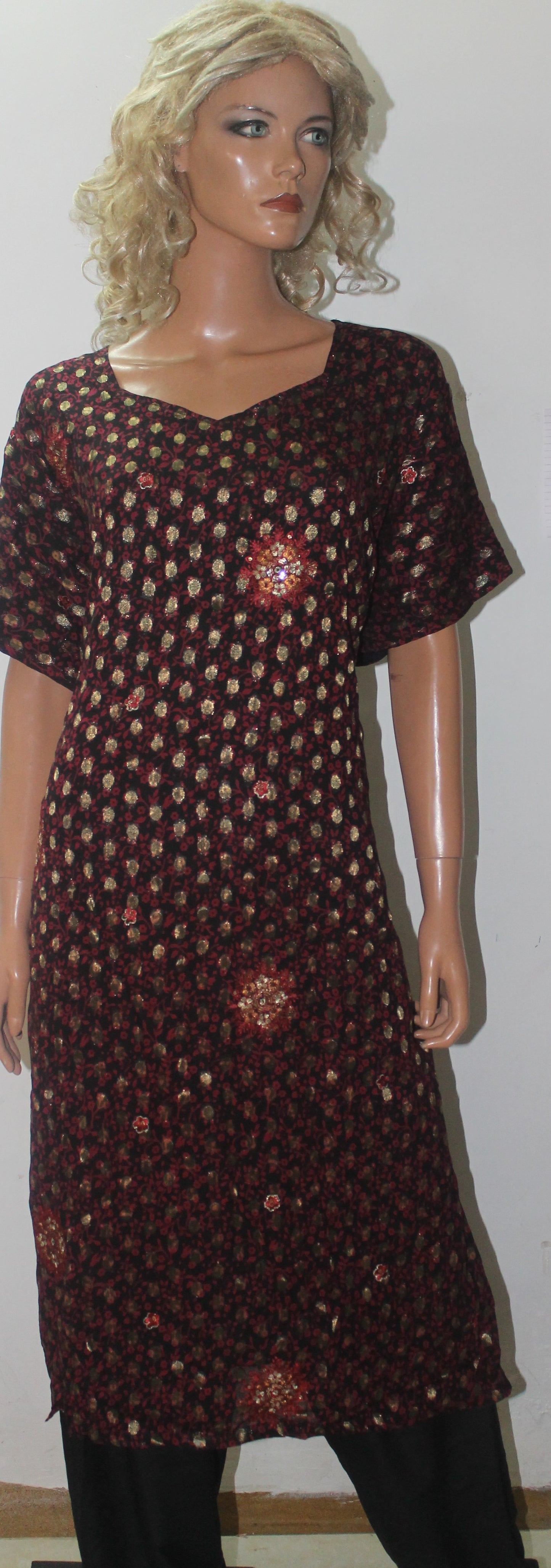 Pink crepe Printed Salwar kameez plus Chest Size 56 Indian Wedding Party