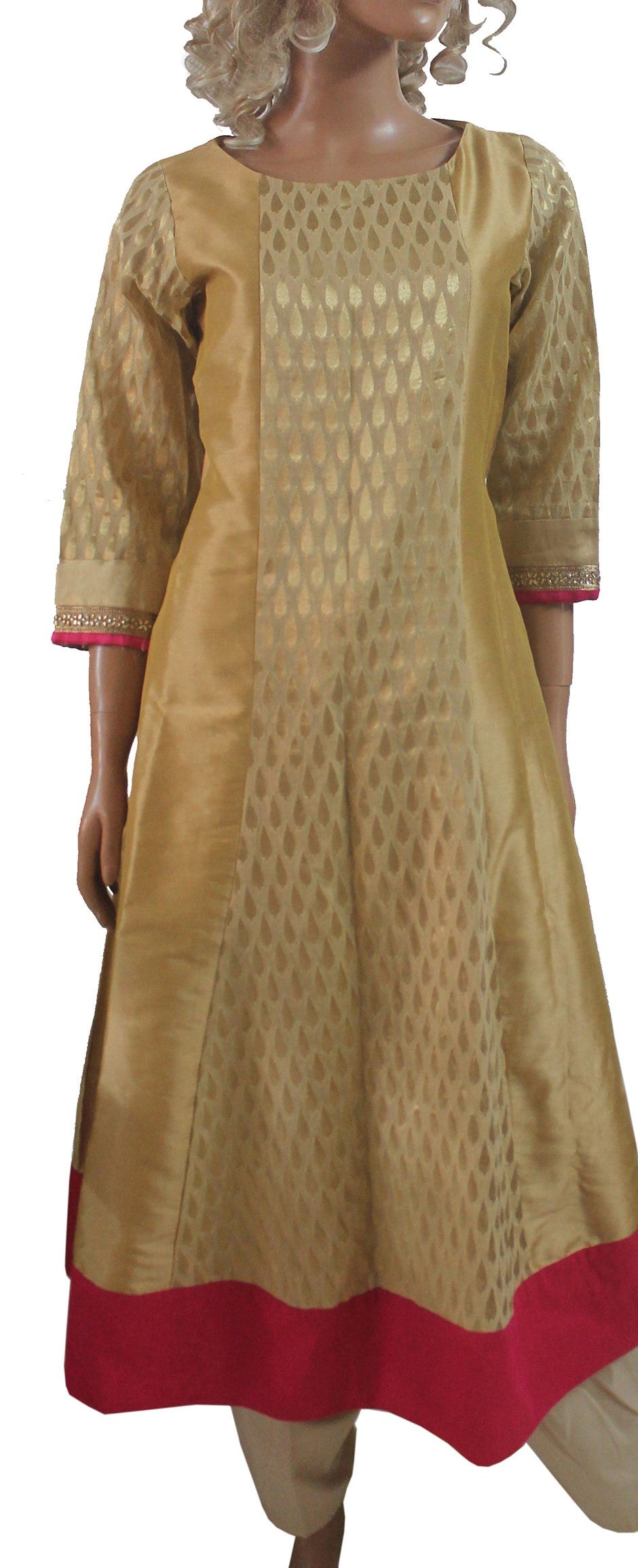 Gold Salwar kameez Dress Anarkali Chest size 40 Indian wedding party wear