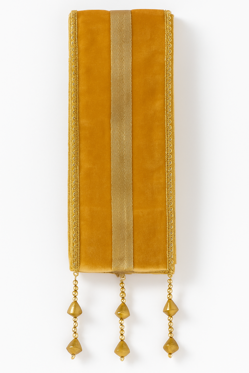 Gold Velvet Men’s Dupatta with Gold Border | Sherwani Shawl for Wedding & Reception