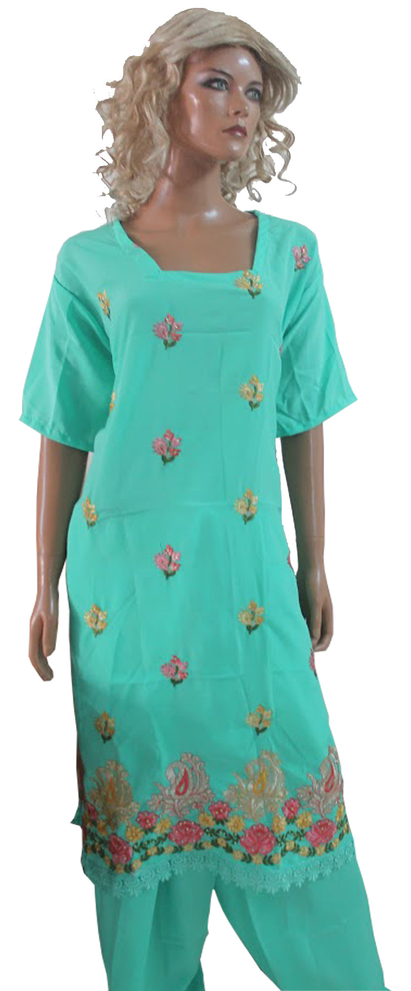 Green crepe Salwar kameez plus Chest 60