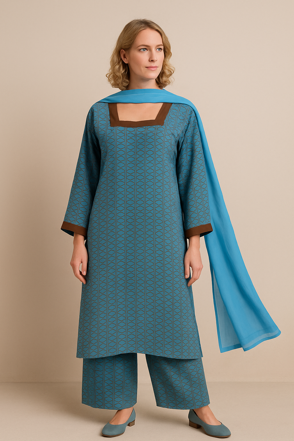 salwar kameez Dupatta set plus chest Size 52