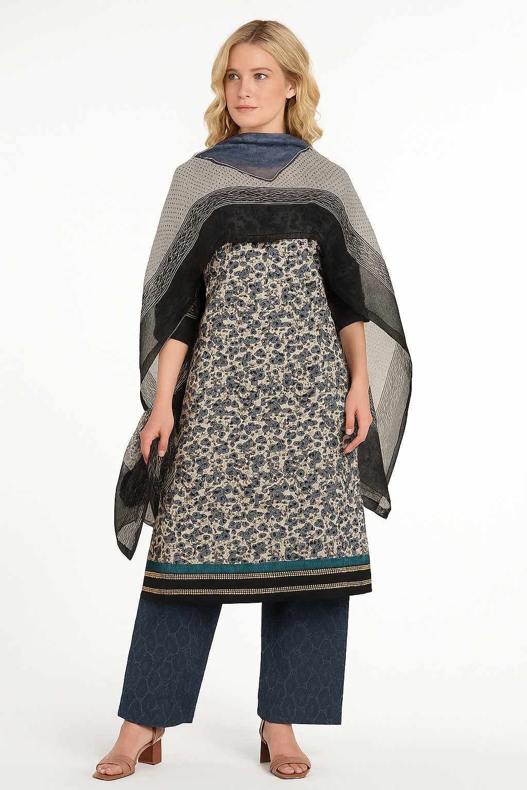 salwar kameez Dupatta set plus chest Size 48