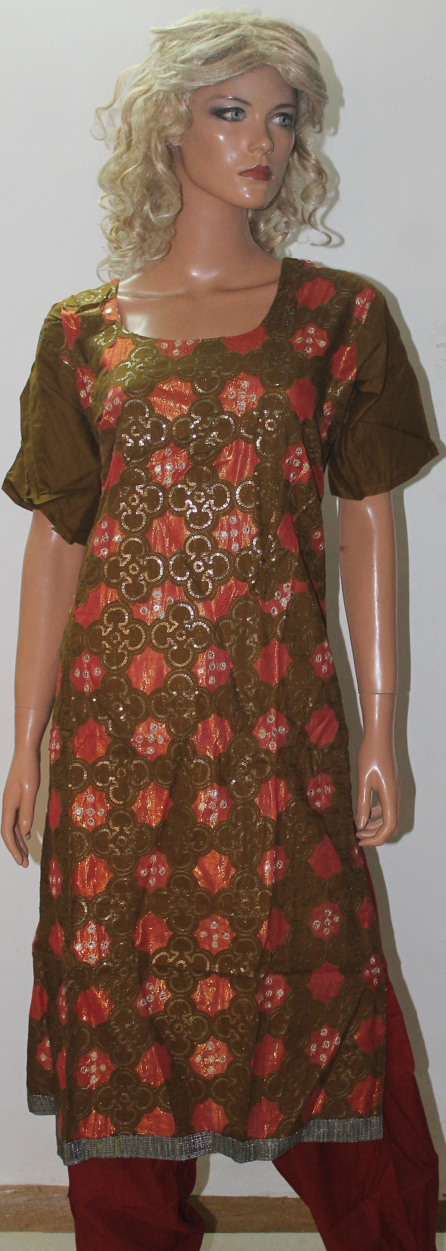 Olive Cotton Salwar kameez Dress Chest size 46