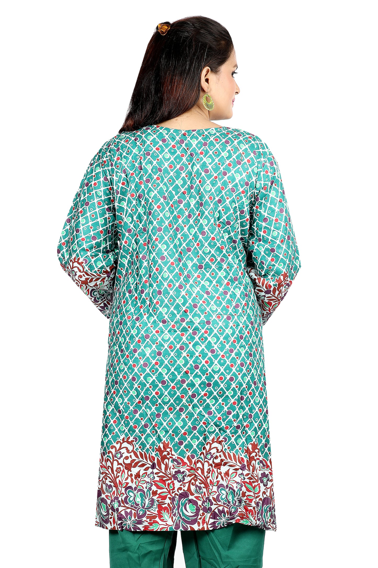 Green Cotton Salwar Kameez Dress Plus size 52