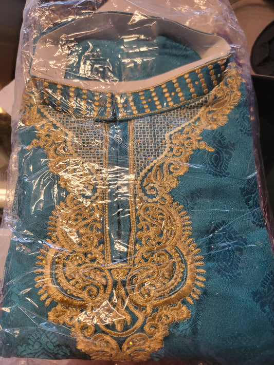 Men Embroidered Kurta Pajama Shawl Set