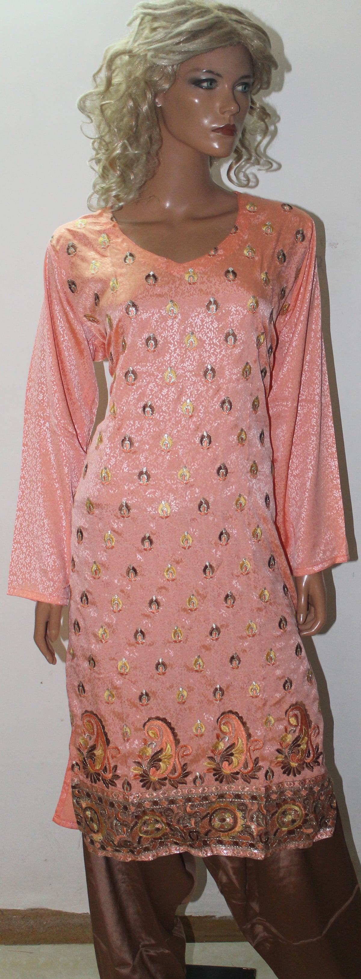 Melon Indian Wedding party wear Formal Salwar kameez Dress Plus Size 50