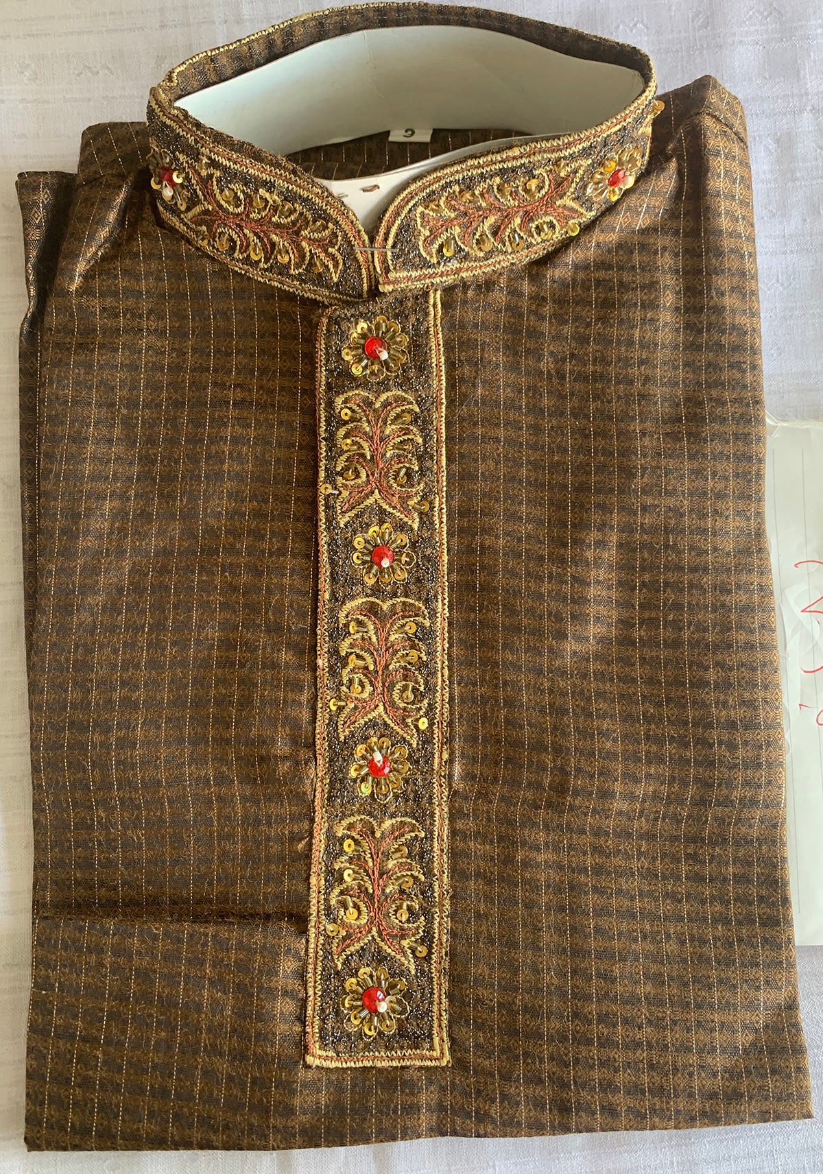 Brown Boys wedding Indian kurta Sherwani Set  Age 3