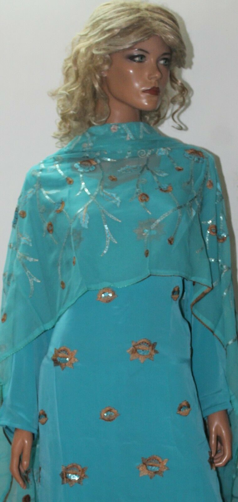 Blue Embroidered Salwar kameez size 42