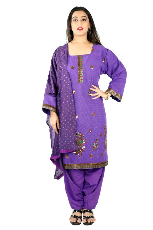 Purple Chiffon  Floral Designer Ethnic  Salwar kameez chest size 50