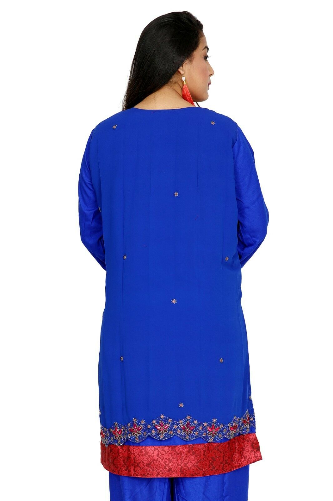 Blue Traditional Wedding Party Wear Designer Salwar kameez chest Size 46