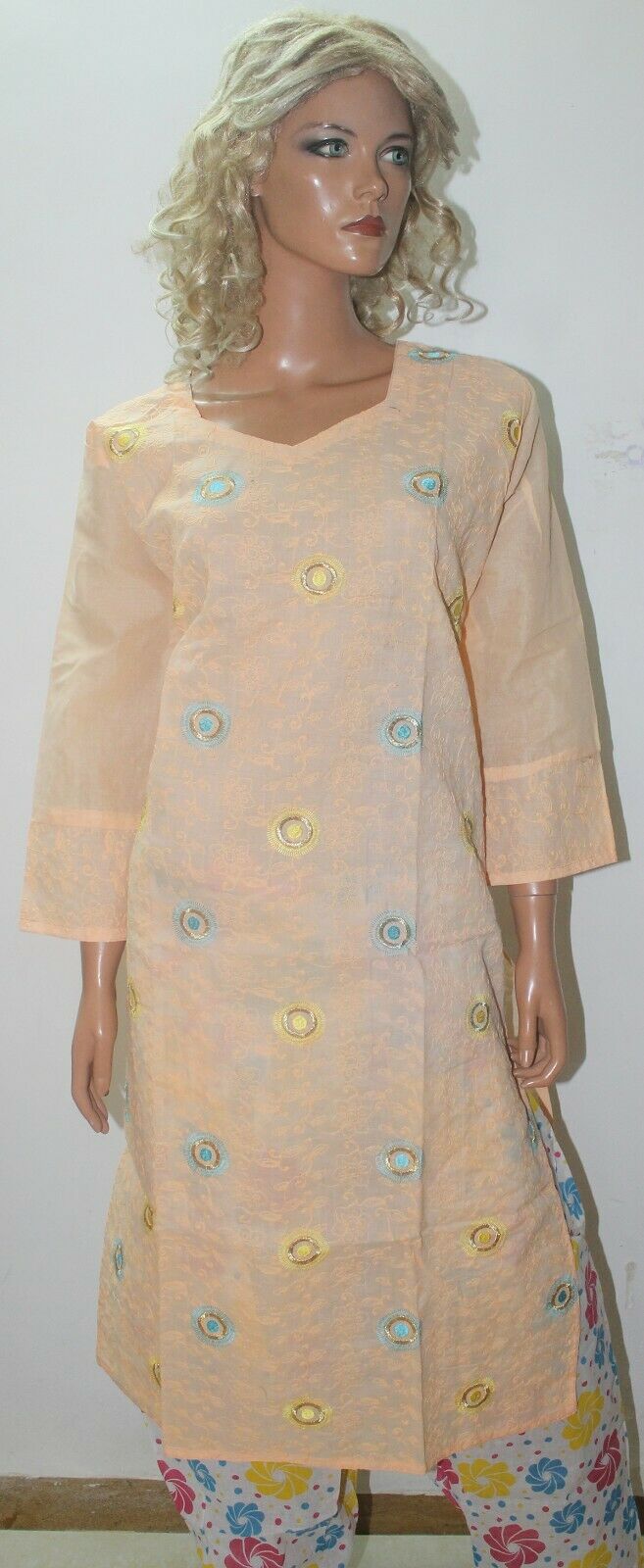 Orange Embroidered Cotton Summer Collections Salwar kameez Chest Size 46