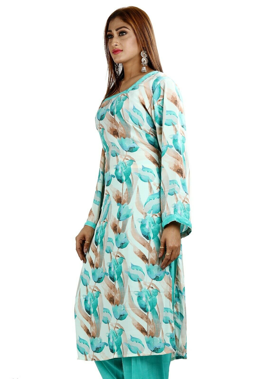 Green Printed Designer Pakistani Traditional Dress Salwar kameez chest size 46