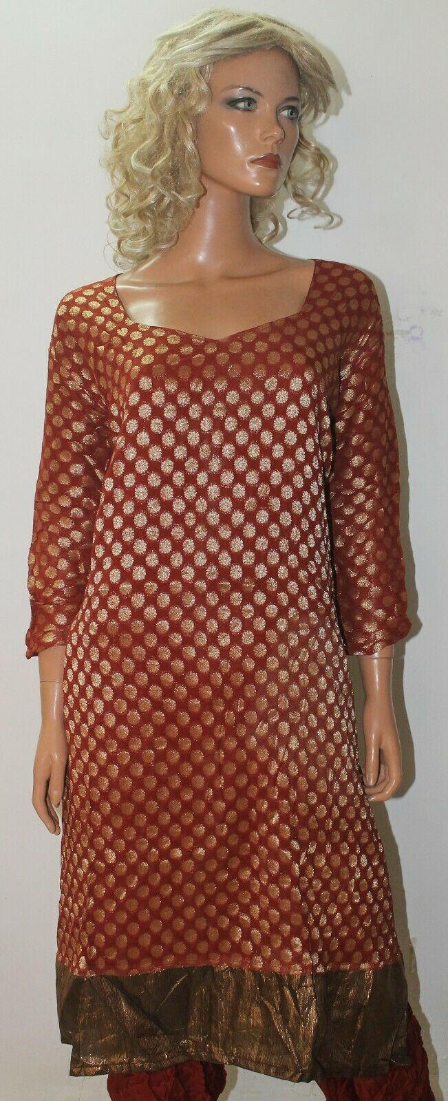 Rust Exclusive Wedding Collections Salwar kameez Chest Plus Size 54